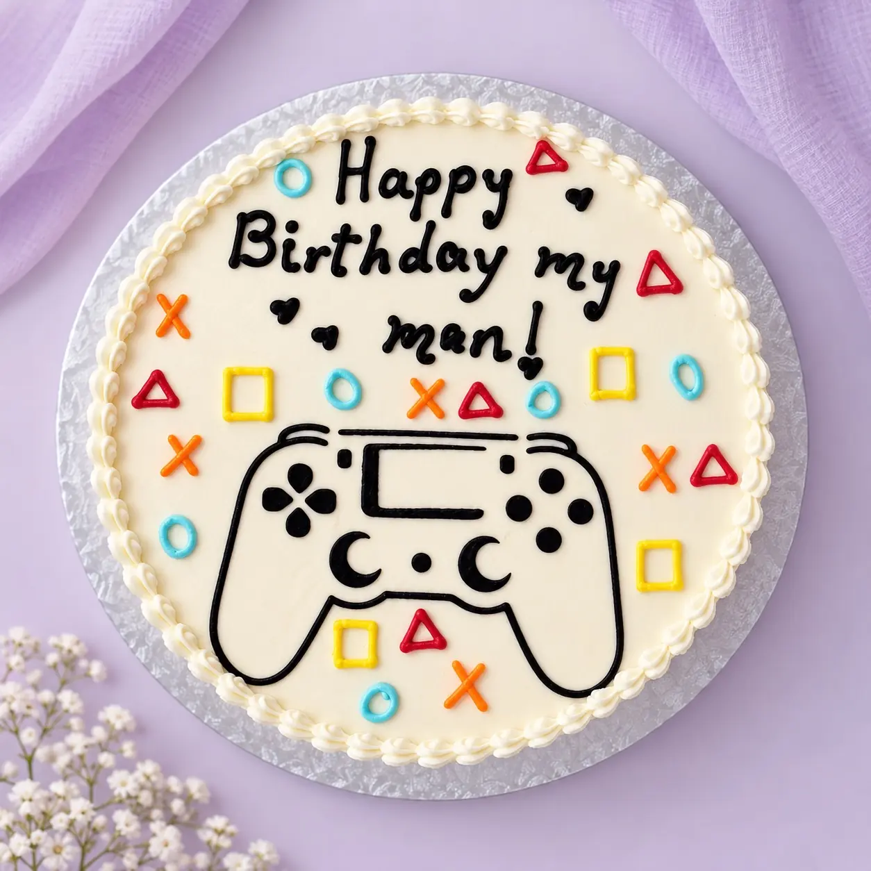 Gaming controller-themed birthday cake